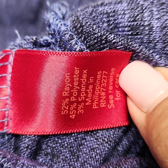 Jennifer Lopez Women's Blue Dolman Sleeve Drapped Waterfall Neckline Top SizeS - Picture 8 of 9